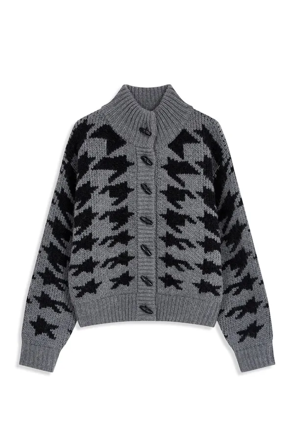 HOUND\'S TOOTH STAR COWICHAN, GRAY