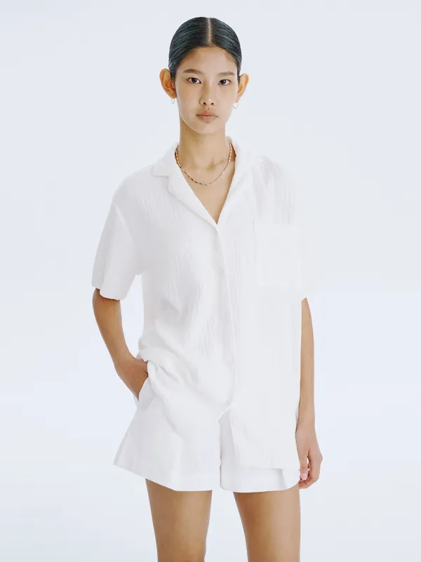 SWAN half shirt_White