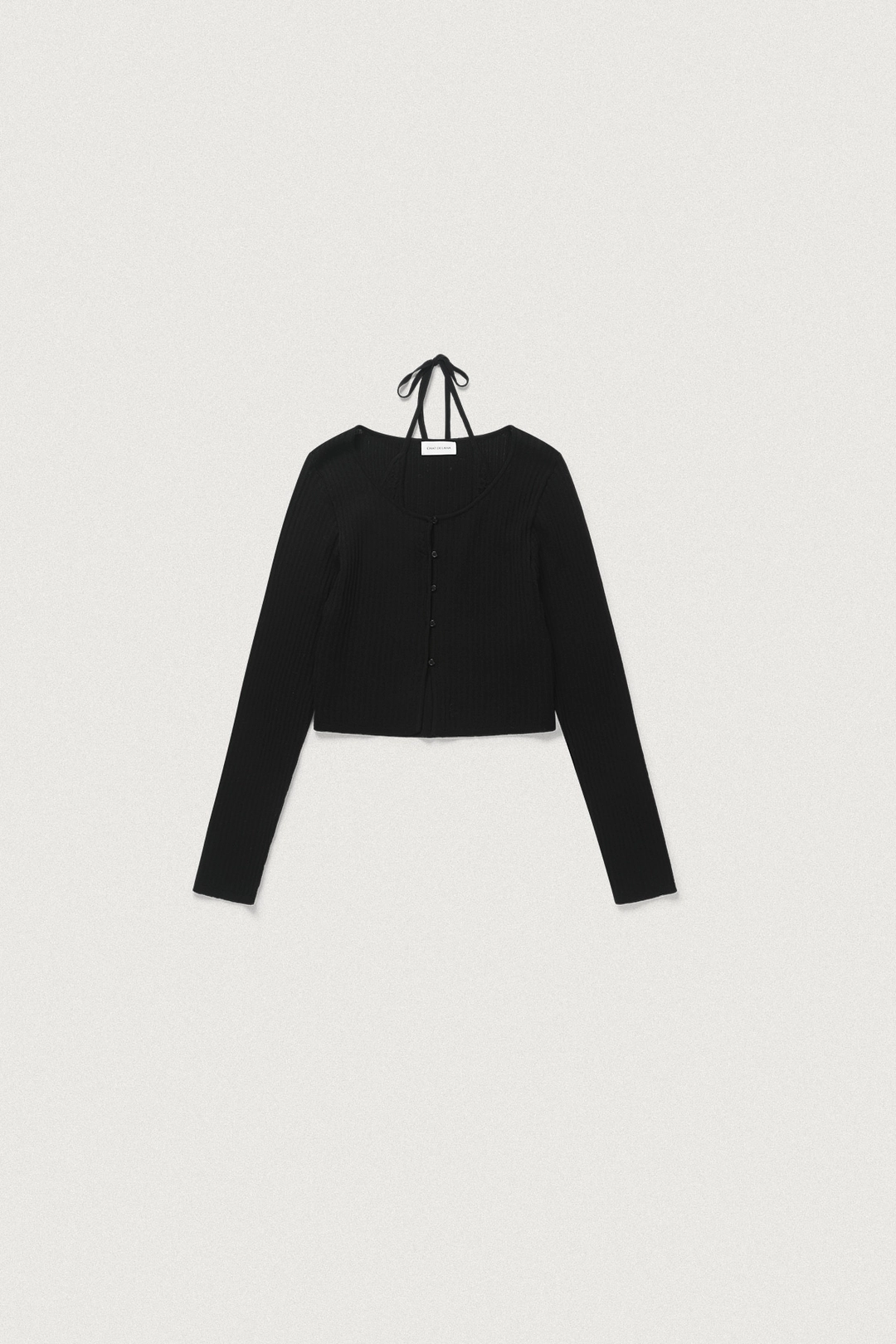 샤드라마 HALTERNECK SLEEVELESS LAYERED CARDIGAN [BLACK] 상품 이미지 1