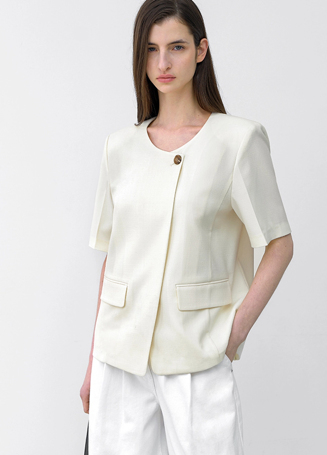 아뜰리에 나인 (JK-3021)U-NECK ONE BUTTON JACKET 상품 이미지 2