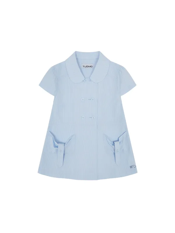 ROUND COLLAR HALF JACKET [BABY BLUE]