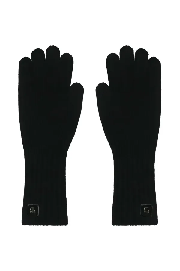 Wool Knit Gloves [ Black ]