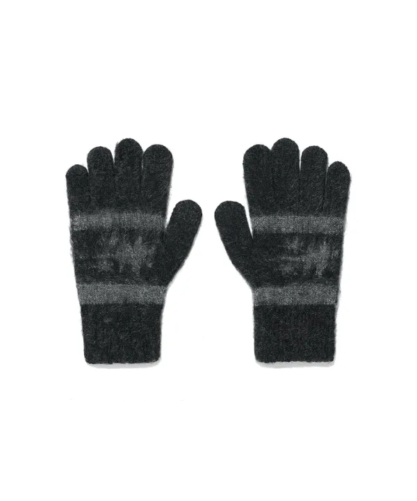 [10/20 11:00 KST] stripe 3star logo hairy gloves [black]