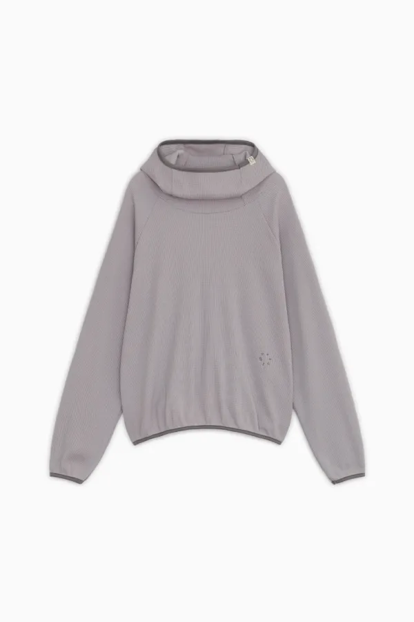 WAFFLE HOODED SWEATSHIRT, PINK