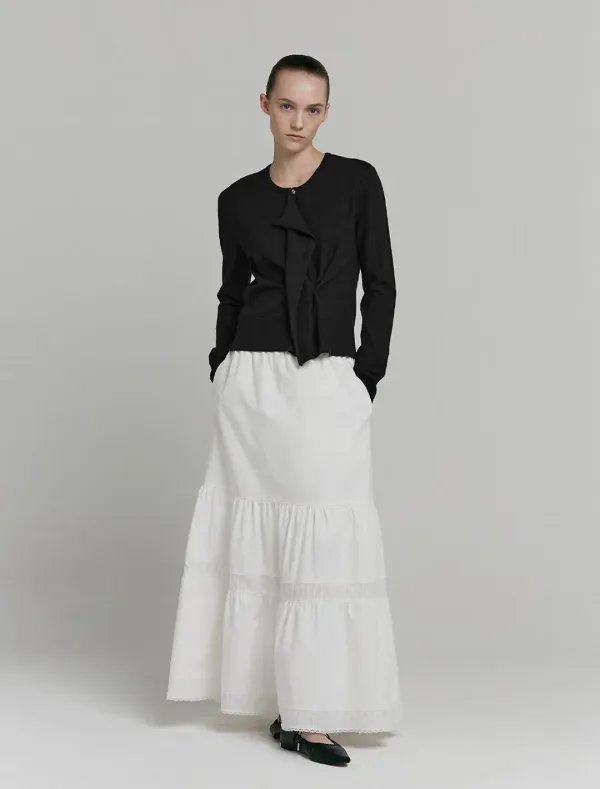 WRAP BUTTON CARDIGAN [BLACK]