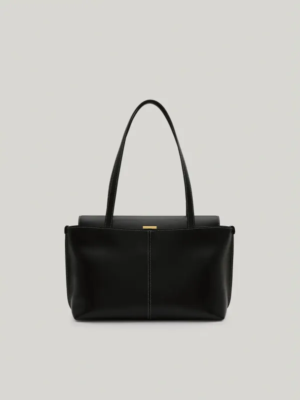 PANIER FLAP BAG (SOFT BLACK)