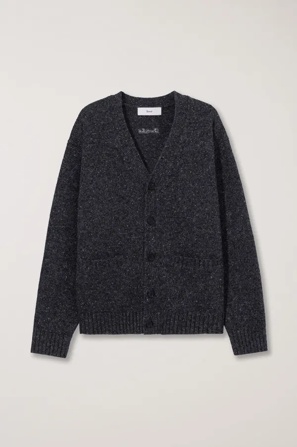 UNISEX BOYFRIEND KNIT CARDIGAN CHARCOAL GREY_UDSW5C103CG