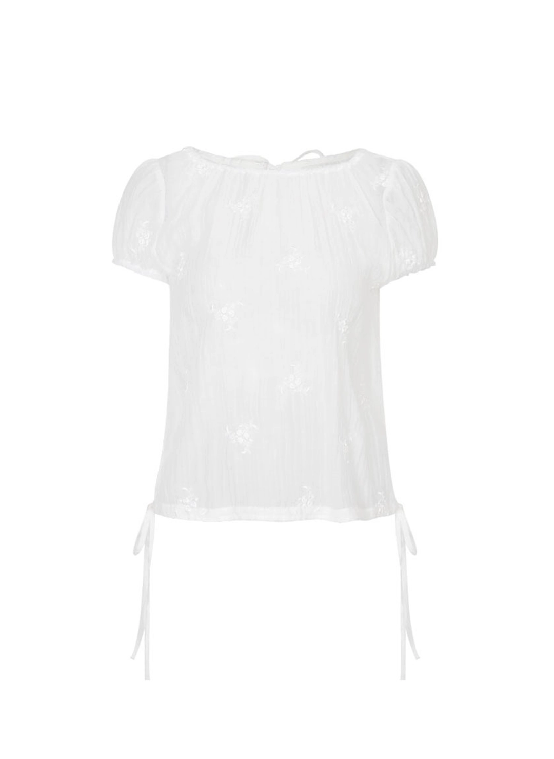 루루서울 Flower String Blouse (White) 상품 이미지 3