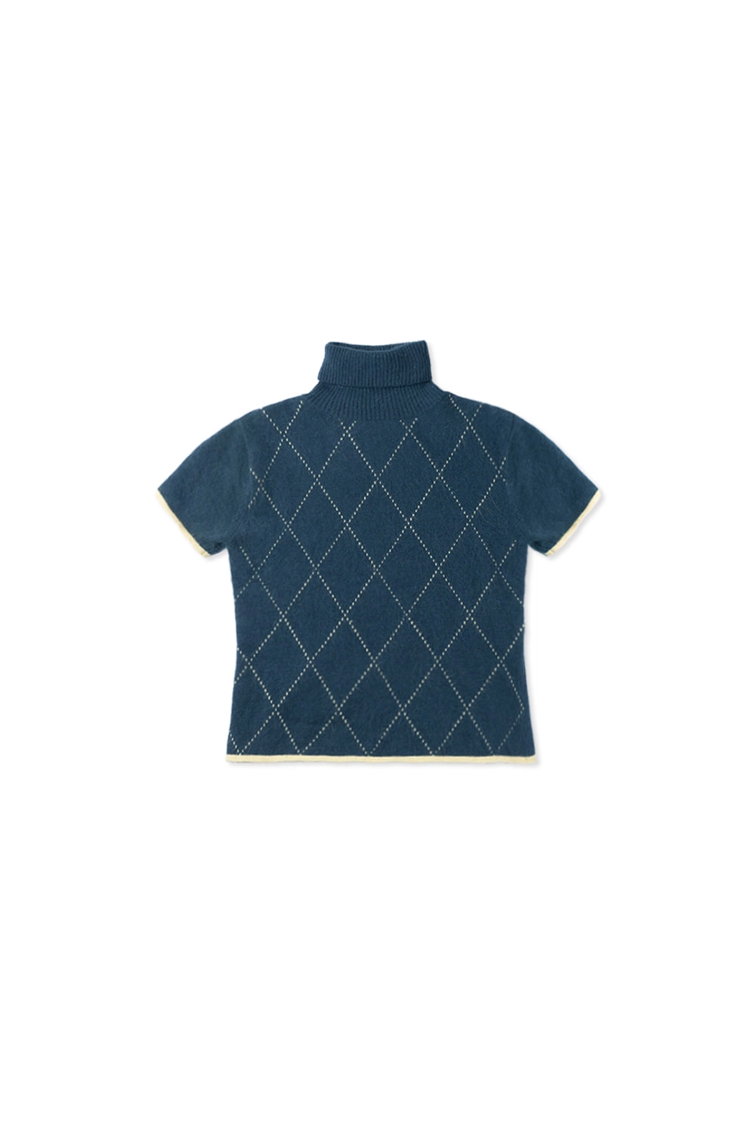 위드아웃썸머 Argyle turtleneck half knit_blue 상품 이미지 3