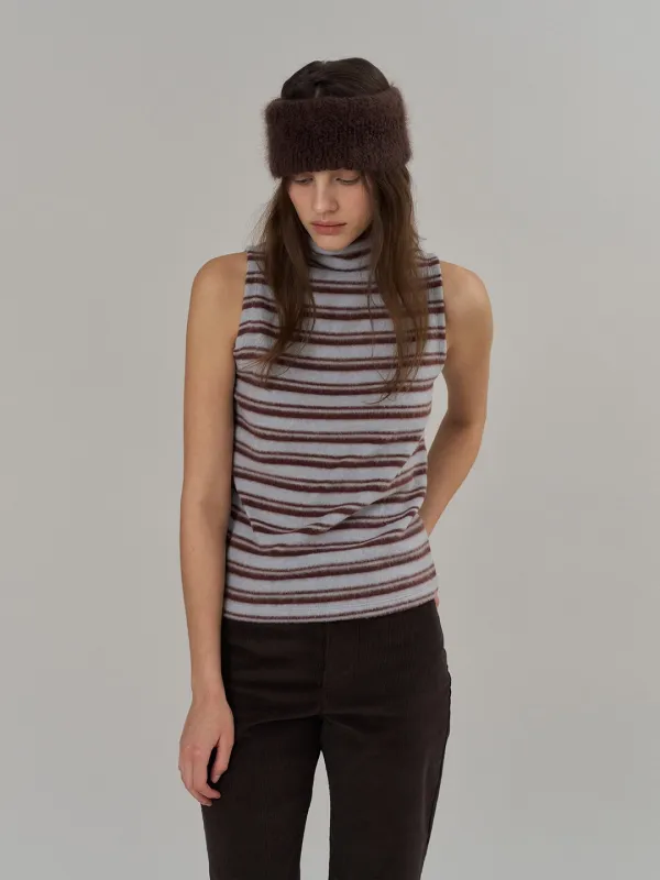 Winter Turtle Sleeveless T_Stripe blue