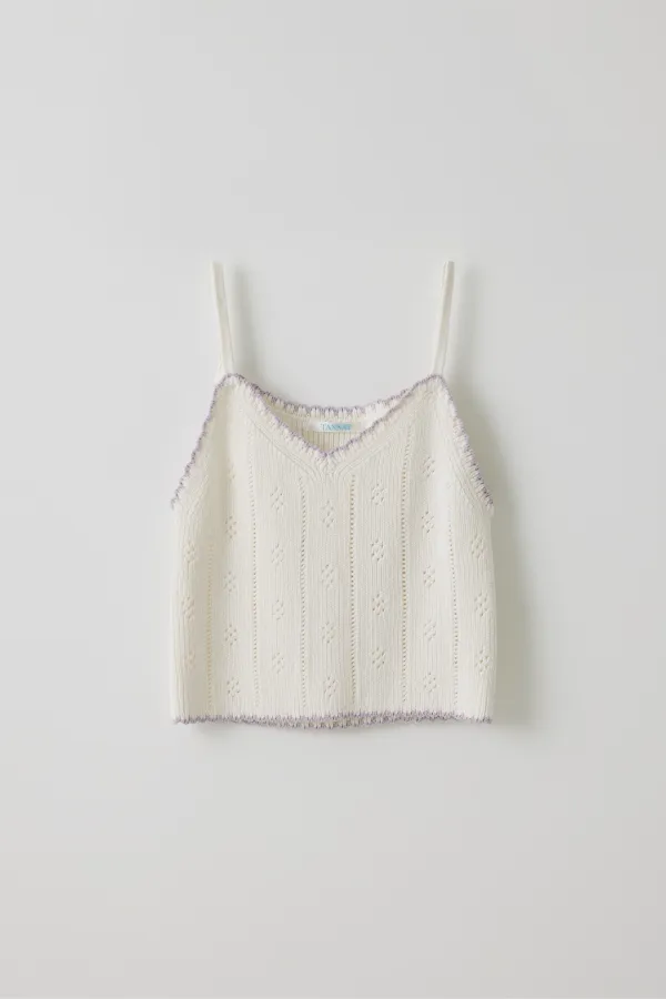 T/T Tipped lace knit top (lavender)