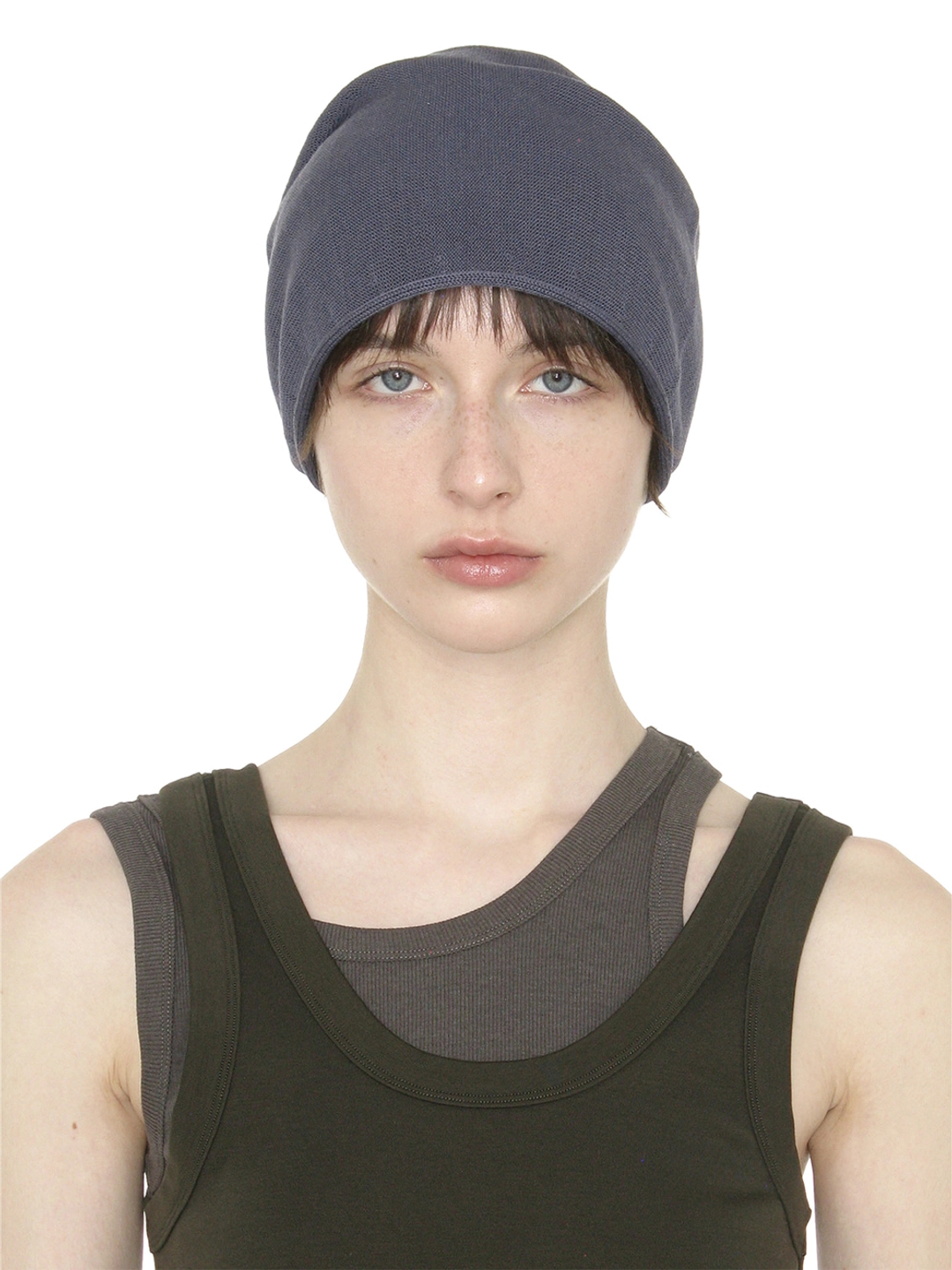 파르티멘토 [WOMEN] LIGHTWEIGHT DRAPE BEANIE_BLUE GREY 상품 이미지 2