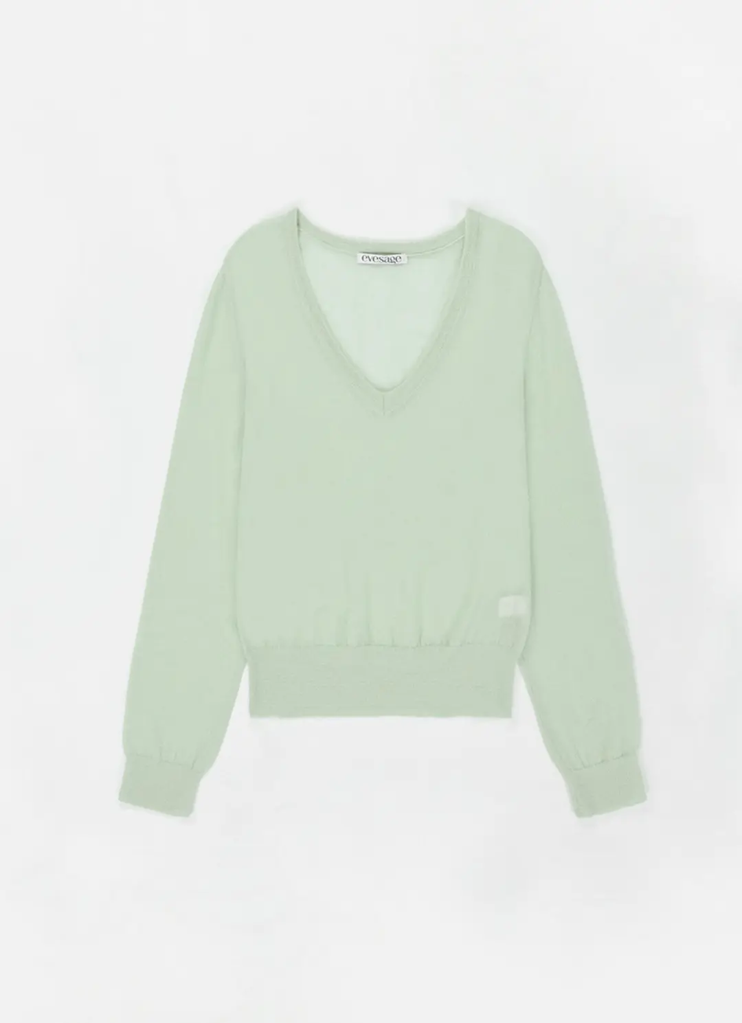 이브세이지 Mohair deep V Knit (Pale green) 상품 이미지 1