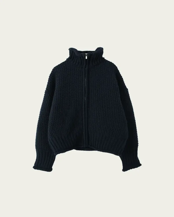 (2차) Tabi Zip-up Knit - Navy