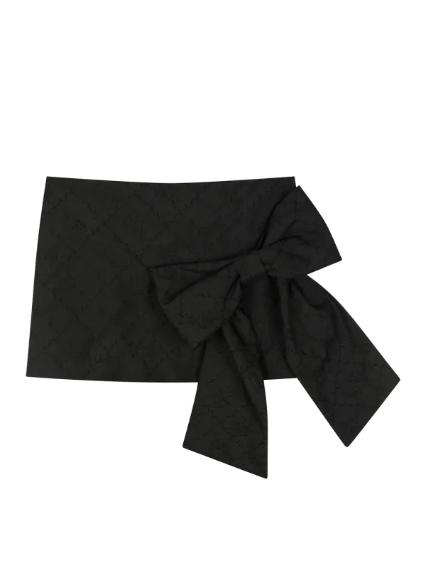 RIBBON JACQUARD SKIRT (BLACK)