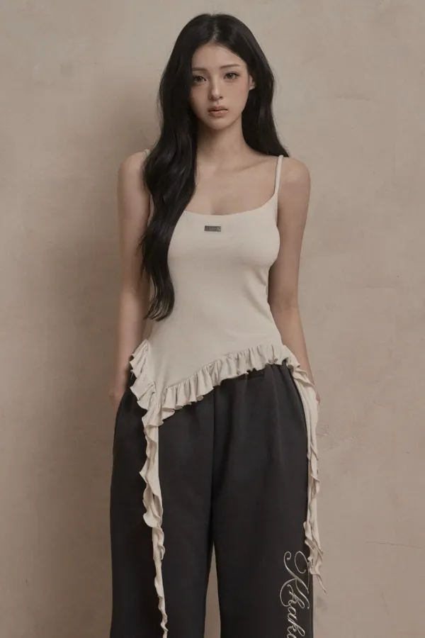 Ruffle Layered Sleeveless (cream)