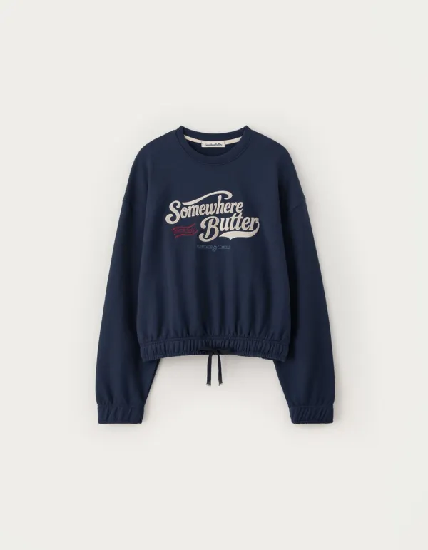 Banding Vintage Sweatshirt - Navy
