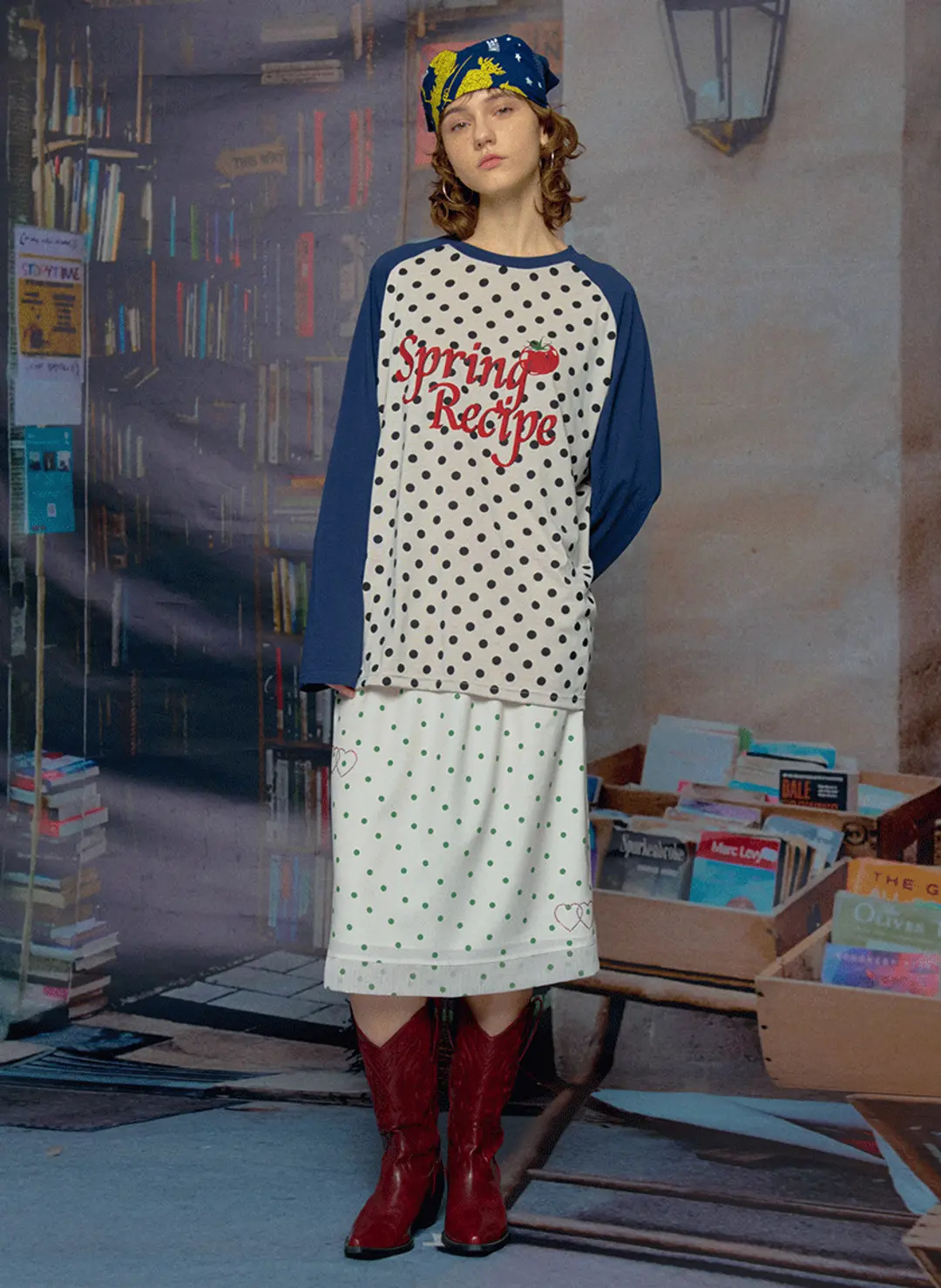 루루서울 Heart Dot Midi Skirt (Ivory) 상품 이미지 2