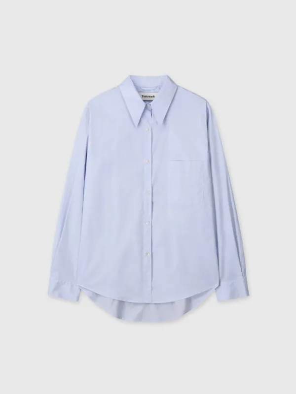 (W) COTTON HIGH-DENSITY SHIRT_ SKY BLUE