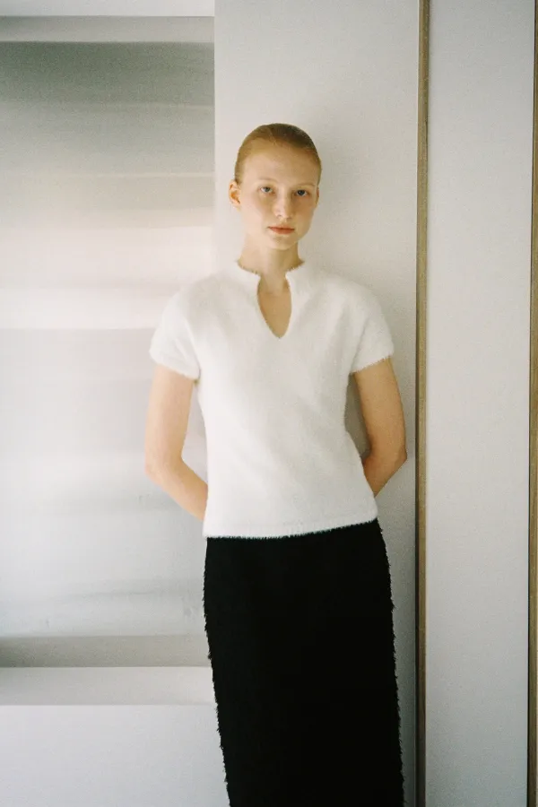 Downy Short-sleeve Knit (offwhite)