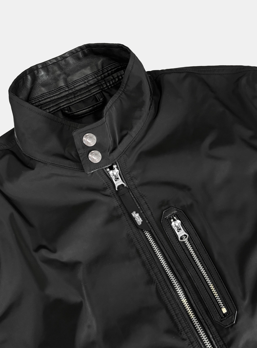 배드블러드 [w-jkt26-037] Contour Technical Leather Panel High-Neck Jacket - Black 상품 이미지 3