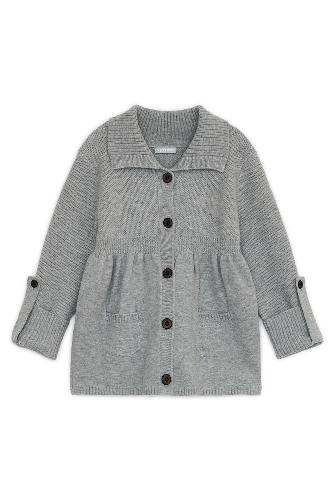 허그유어스킨 Babydoll knit flap cardigan (Gray) 상품 이미지 1