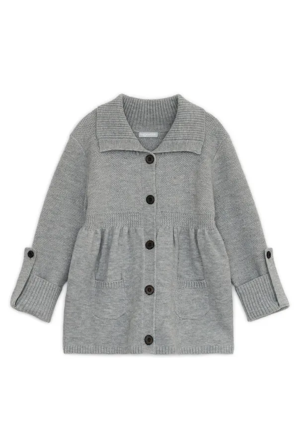 Babydoll knit flap cardigan (Gray)