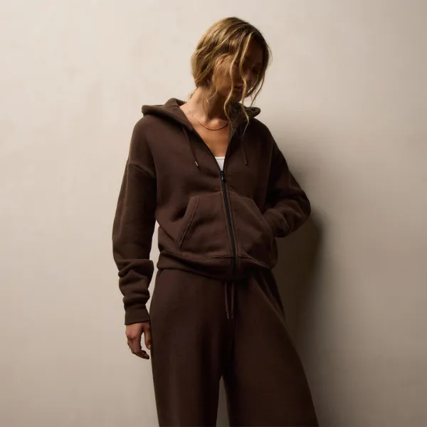 Cozy Fleece Zip Hoodie - Porcupine