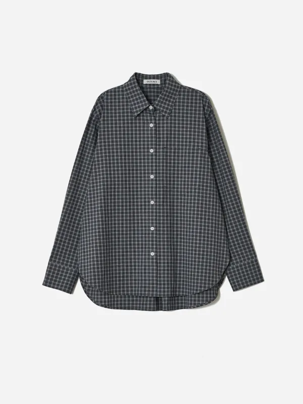 Essential Overfit Check Shirt Navy