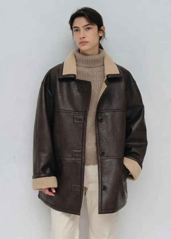 [2차 9/23 예약발송] Vintage shearling coat (brown)