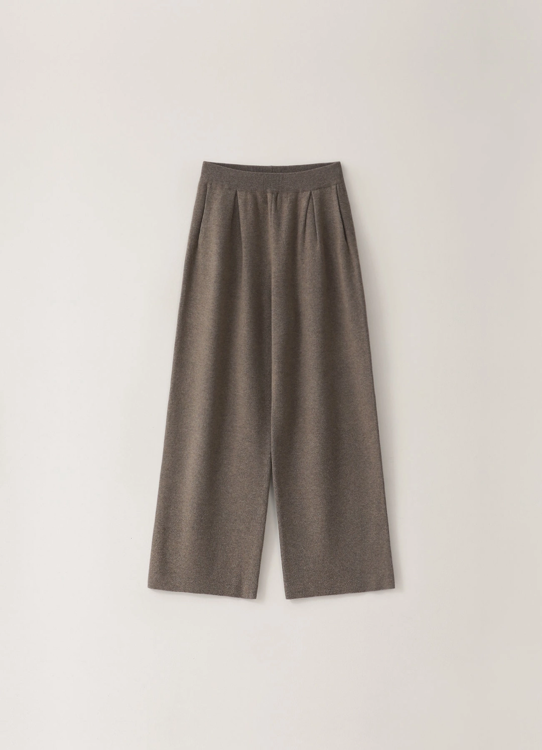 페블엠 6TH / Pleated Banding Knit Pants - Brown 상품 이미지 1