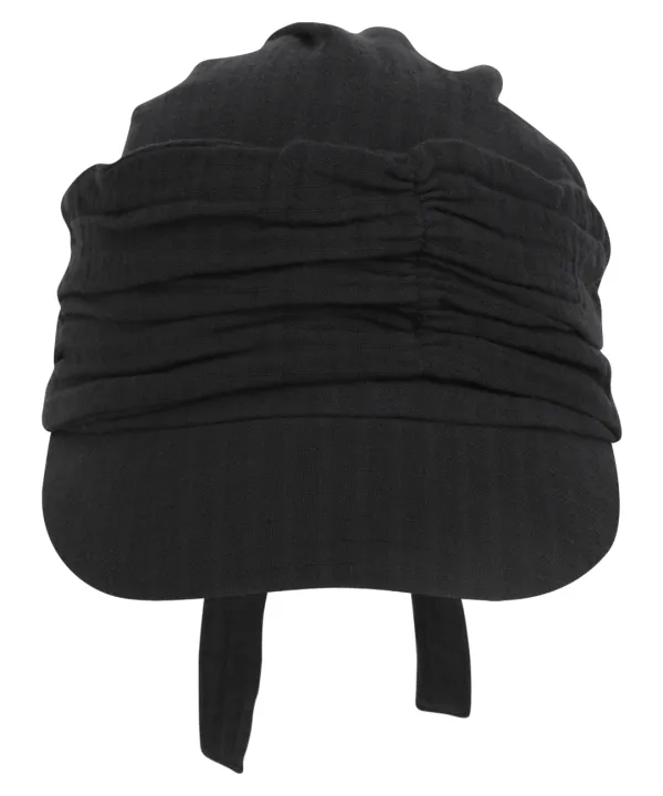 KNOT SHIRRING CAP BLACK