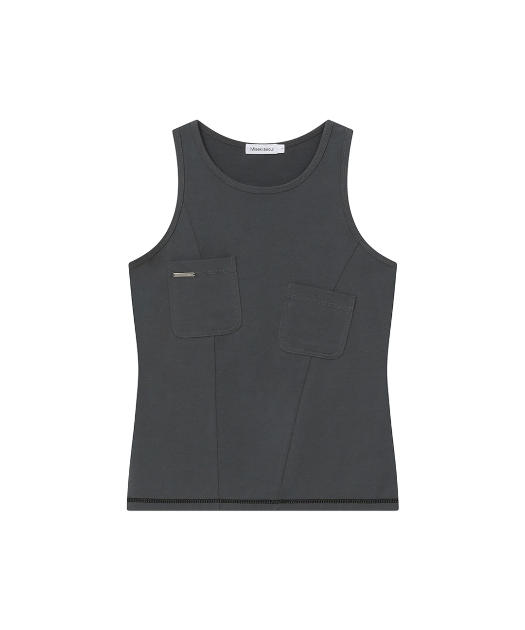 미세키서울 Pocket pointed sleeveless CHARCOAL 상품 이미지 1
