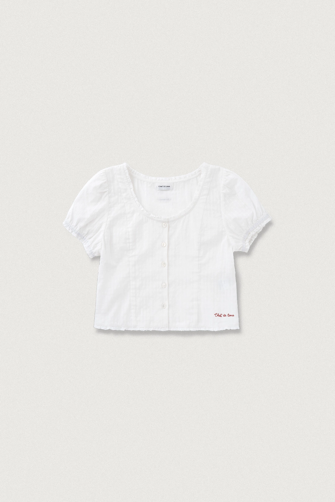 샤드라마 SCOOP NECK LACE BLOUSE [WHITE] 상품 이미지 1
