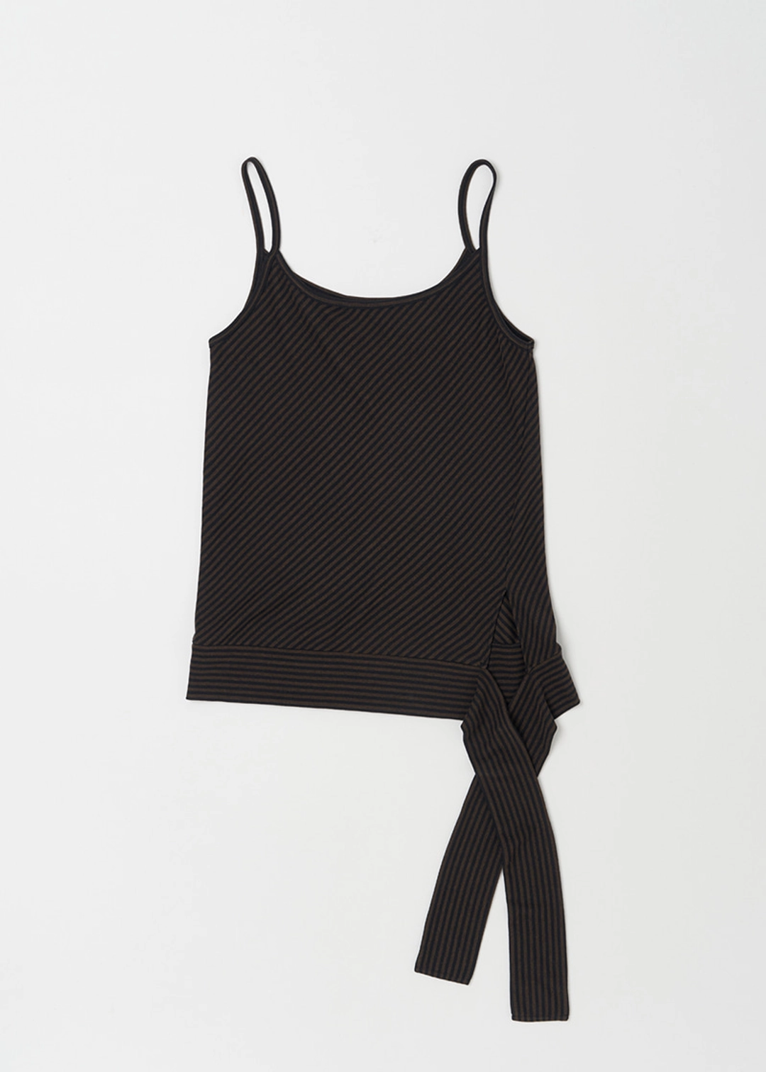 낫띵에브리띵 DIAGONAL STRIPED SLEEVELESS TOP IN BROWN-BLACK 상품 이미지 1