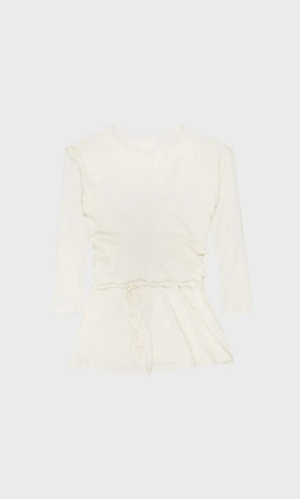 Flowing Draped Tee_Ivory