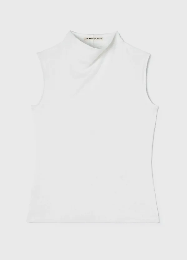 Cowl Neck Sleeveless / White