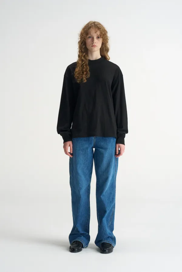 Mock-Neck Long Sleeve T-Shirt_Black