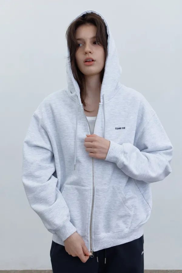 [4차] Daze hoodie zip-up (white melange)