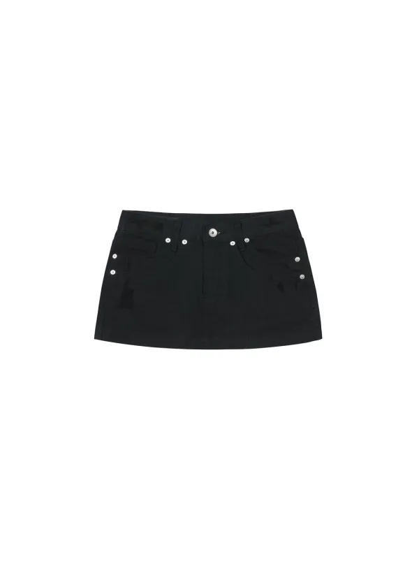 [2ND] DOUBLE POCKET MINI SKIRT, BLACK