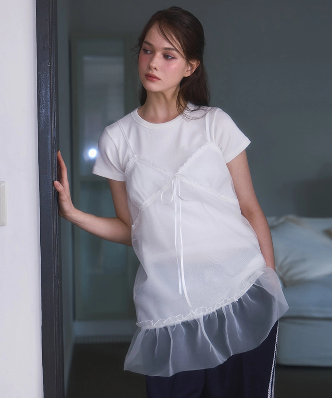 로제프란츠 Sheer Layered Mini Dress [White] 상품 이미지 2