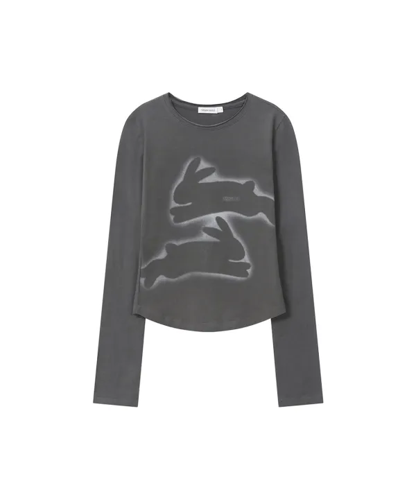 Twin rabbit long sleeves CHARCOAL
