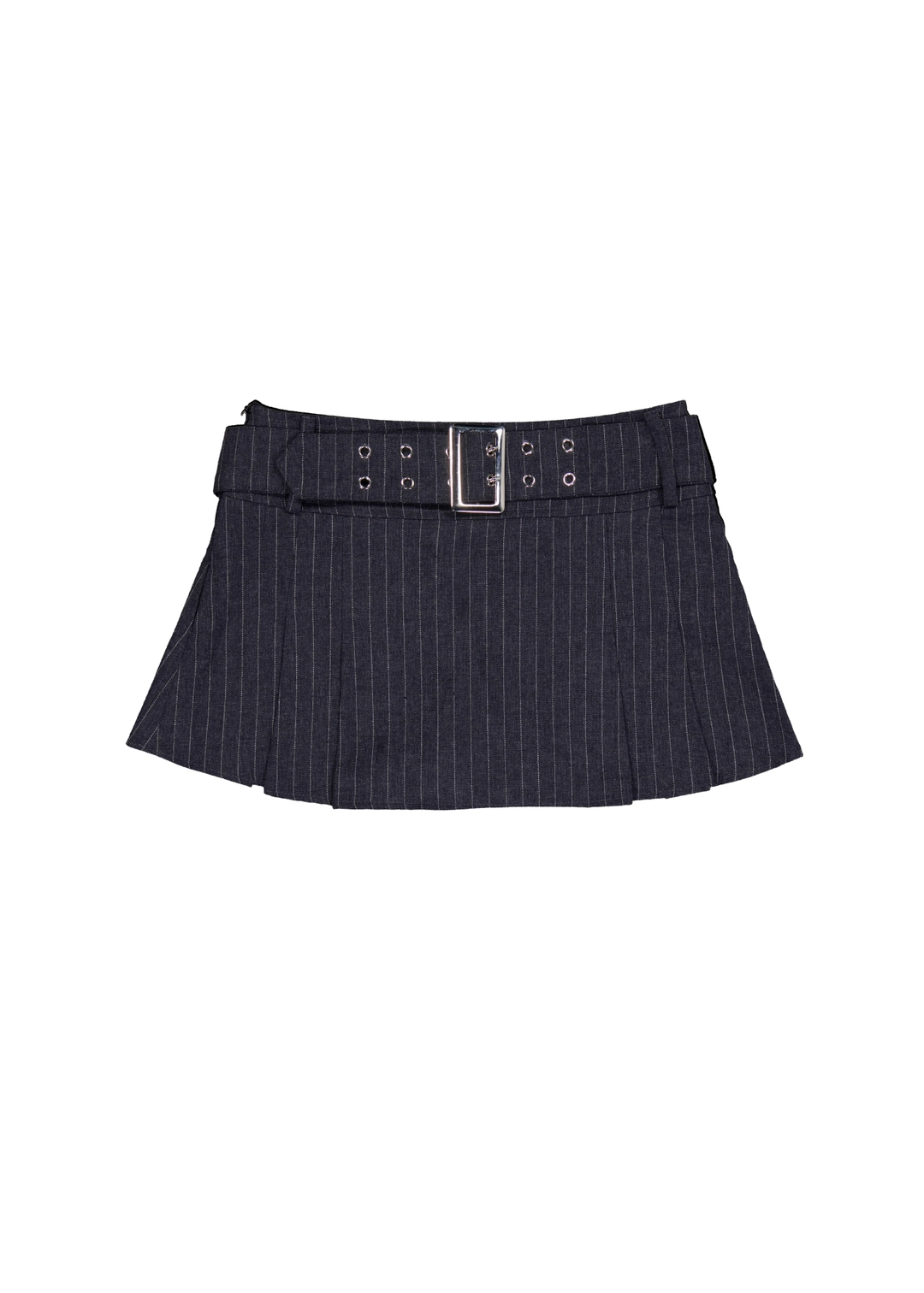 포어링 BELTED MINI SKIRT [STRIPE CHARCOAL] 상품 이미지 2