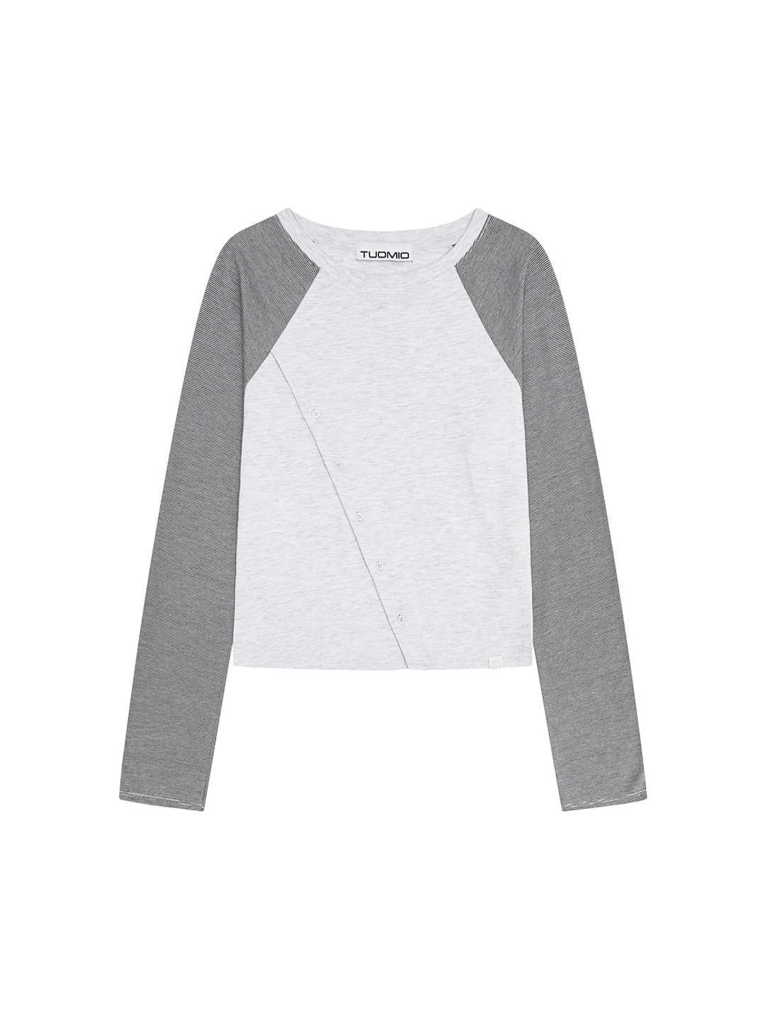 뚜오미오 STRIPE BUTTON LONG SLEEVE [WHITE] 상품 이미지 1