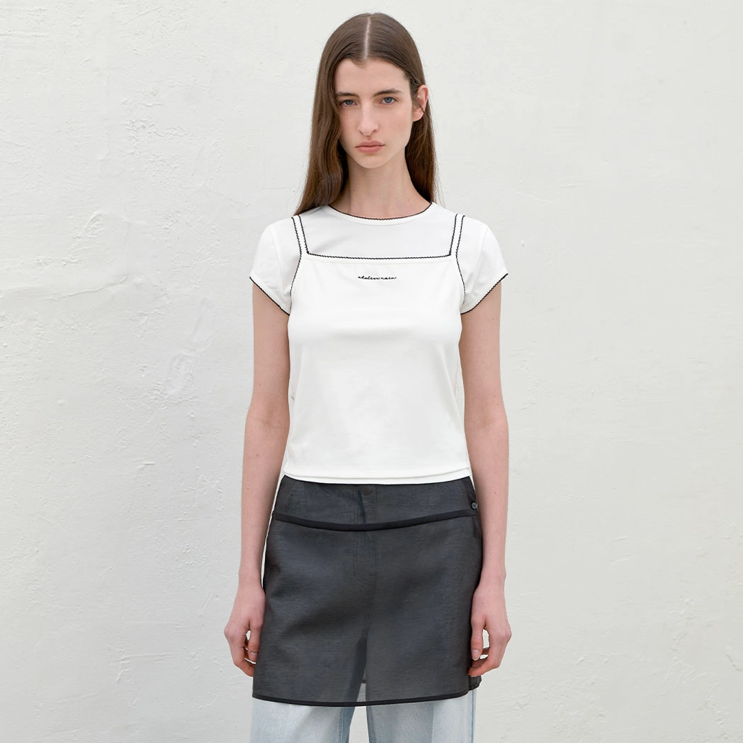 아뜰리에 나인 (T-7040)LAYLA PICOT STITCH SLEEVELESS 상품 이미지 2