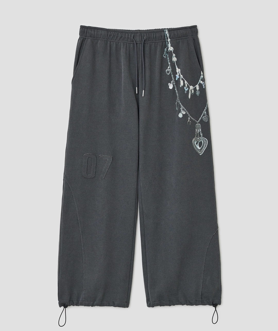타입서비스 Raw Edge Graphic Sweatpants [Charcoal] 상품 이미지 1