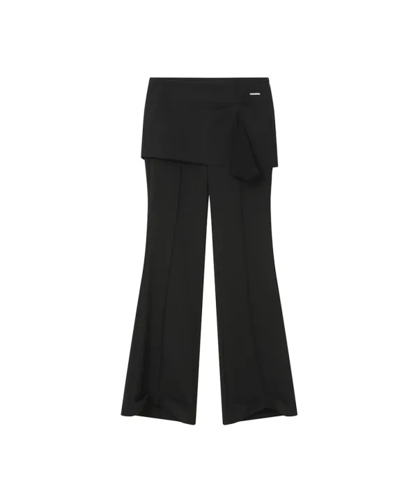 Pleats skirt pants BLACK