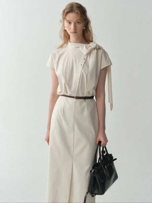 French Side Tie Dress(2color)[Black L, Cream 6/12 예약배송]