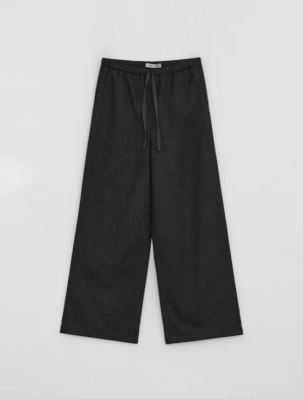 WOOL STRAP PANTS [CHARCOAL]