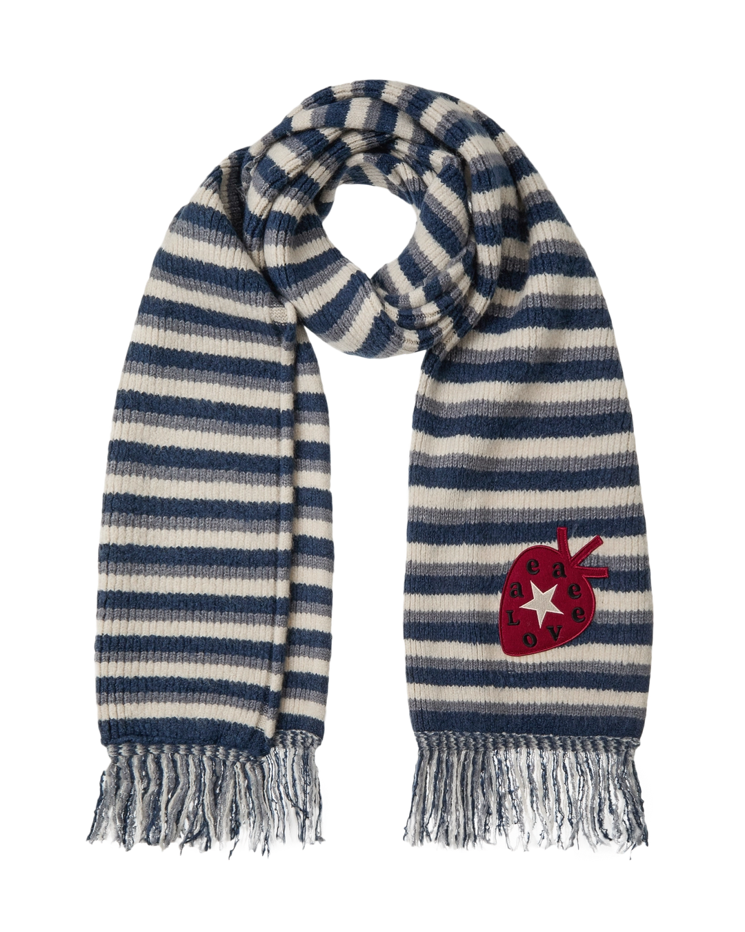 에이이에이이 STRIPE TASSEL MUFFLER [BLUE] 상품 이미지 1